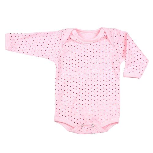 Body Bebê Canelado Poá Manga Longa (PREMATURO) - Top Chot - Tamanho PREMATURO - Rosa,Pink