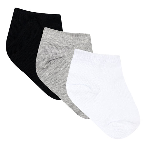 Kit Meia Infantil Unissex Invisível Liso Branco e Preto (24 a 27) - Winston - Tamanho 24-27 - Branco,Mescla,Preto