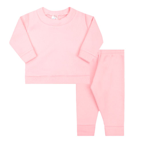 Conjunto Bebê Feminino Soft Blusa e Calça Rosa (P/M/G) - Kappes - Tamanho P - Rosa