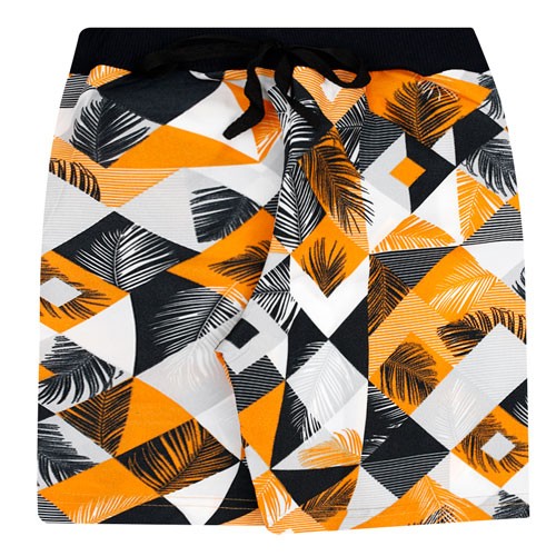 Bermuda Bebê Masculina Tactel com Cordão Laranja e Preto Praia (1/2/3) - Mundo Mania - Tamanho 3 - Laranja,Preto