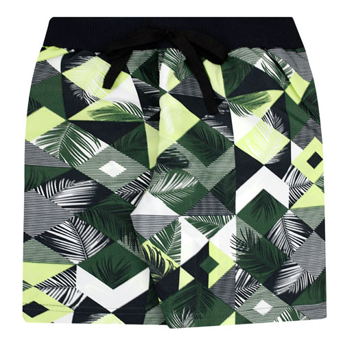 Bermuda Bebê Masculina Tactel com Cordão Verde e Preto Praia (1/2/3) - Mundo Mania - Tamanho 2 - Verde,Preto