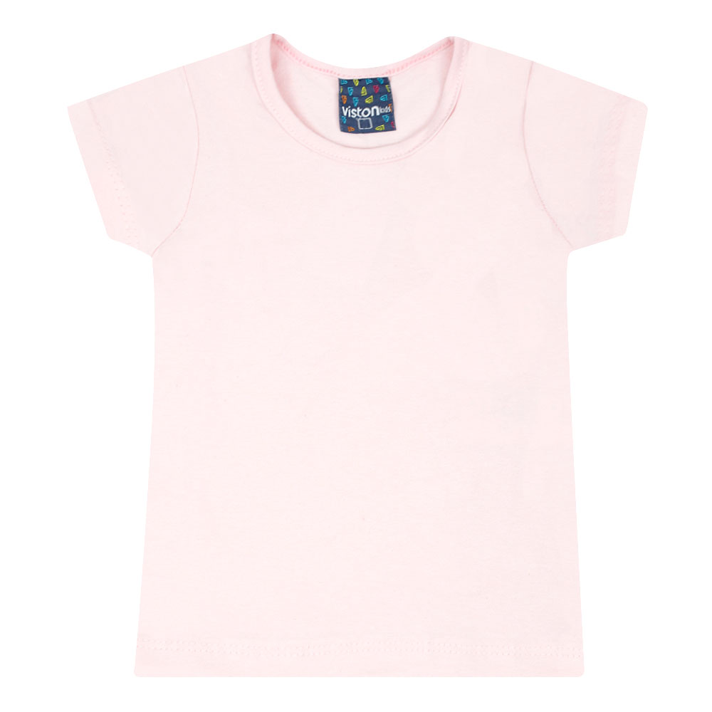 blusa juvenil manga curta stitch rosa claro - Faz a Boa!