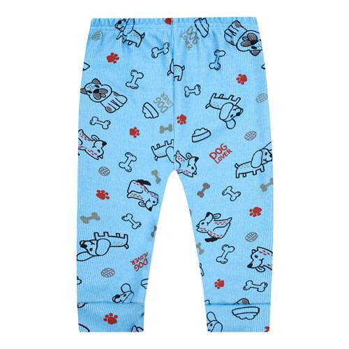 Mijão (Culote) Bebê Masculino Canelado sem Pé Azul Doguinho (RN/P/M/G) - Top Chot - Tamanho G - Azul