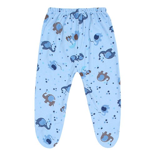 Mijão (Culote) Bebê Masculino Canelado Azul Elefante com Pé (RN/P/M/G) - Top Chot - Tamanho P - Azul