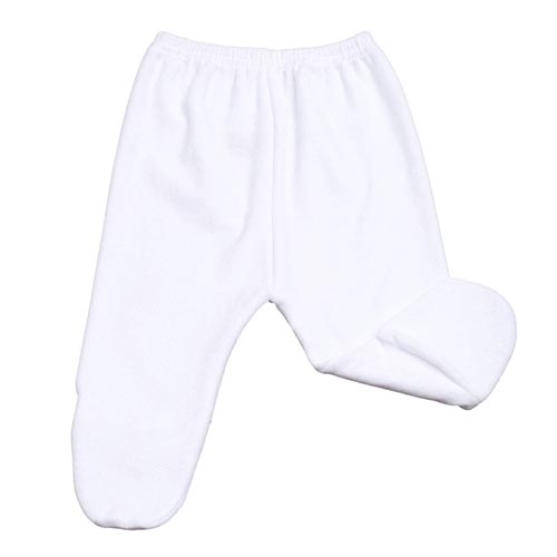 Mijão (Culote) Bebê Plush Liso com Pé (RN/P/M/G) - Top Chot - Tamanho G - Branco