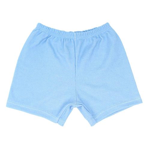 Shorts Bebê Canelado Liso sem Punho (1/2/3) - Top Chot - Tamanho 2 - Azul