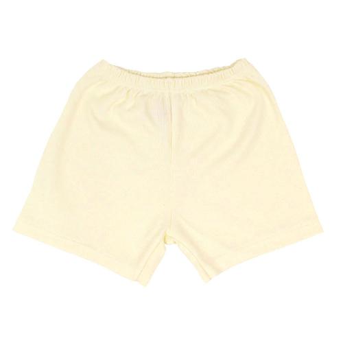 Shorts Bebê Canelado Liso sem Punho (1/2/3) - Top Chot - Tamanho 2 - Creme