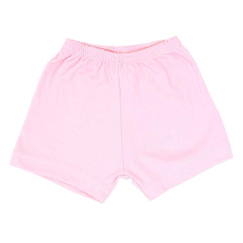 Shorts Bebê Canelado Liso sem Punho (1/2/3) - Top Chot - Tamanho 3 - Rosa