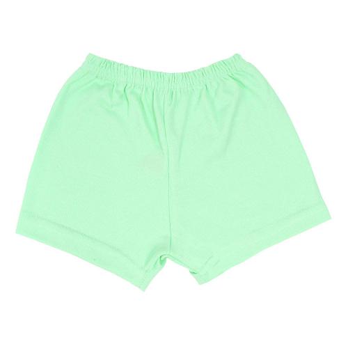 Shorts Bebê Canelado Liso sem Punho (1/2/3) - Top Chot - Tamanho 3 - Verde