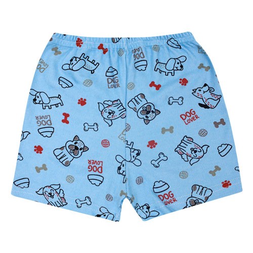 Shorts Bebê Masculino Canelado sem Punho Azul Doguinho (1/2/3) - Top Chot - Tamanho 3 - Azul