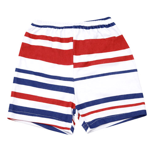 Shorts Bebê Masculino Canelado Listrado Azul Marinho e Vermelho sem Punho (1/2/3) - Top Chot - Tamanho 2 - Azul Marinho,Vermelho