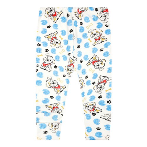 Mijão (Culote) Bebê Canelado Vira-Pé Creme Doguinho (RN/P/M) - Top Chot - Tamanho G - Azul,Creme