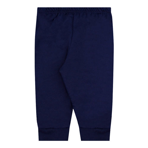 Calça Bebê Masculino Moletinho com Punho Azul Marinho (1/2/3) - Top Chot - Tamanho 1 - Azul Marinho