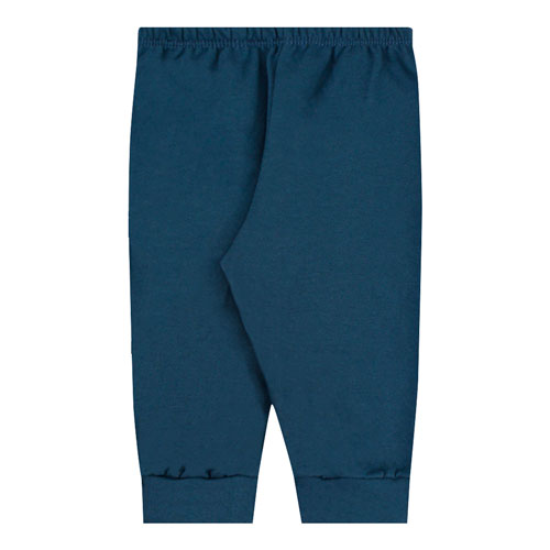 Calça Bebê Masculino Moletinho com Punho Azul Petróleo (1/2/3) - Top Chot - Tamanho 2 - Azul