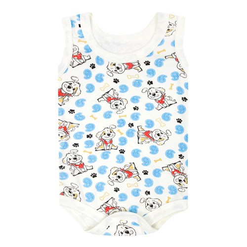 Body Bebê Regata Canelado Creme Doguinho (P/M/G) - Top Chot - Tamanho G - Creme