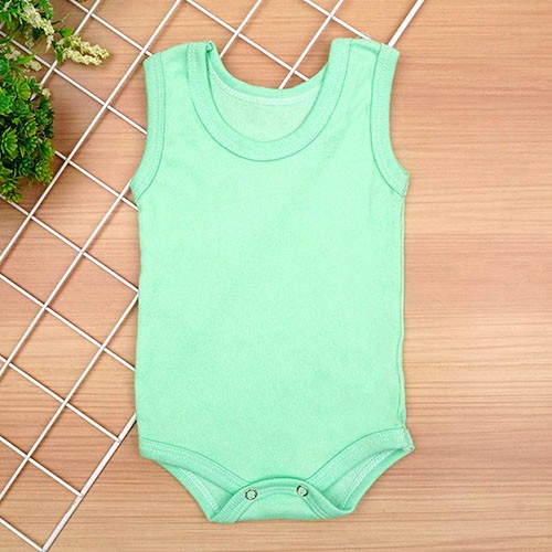 Body Bebê Canelado Liso Regata (RN/P/M/G) - Top Chot - Tamanho P - Verde