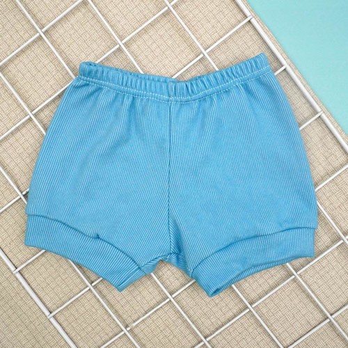 Tapa Fralda (Shorts) Bebê Canelado Liso (P/M/G) - Top Chot - Tamanho G - Azul