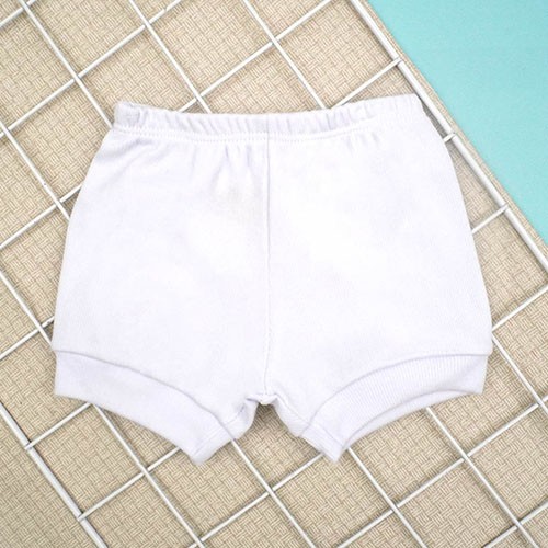 Tapa Fralda (Shorts) Bebê Canelado Liso (P/M/G) - Top Chot - Tamanho M - Branco