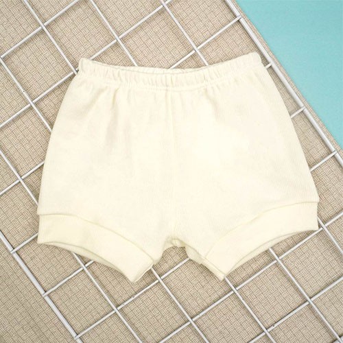 Tapa Fralda (Shorts) Bebê Canelado Liso (P/M/G) - Top Chot - Tamanho G - Creme