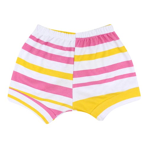 Tapa Fralda Bebê Feminino Canelado Listrado Rosa e Amarelo (P/M/G) - Top Chot - Tamanho M - Amarelo,Rosa