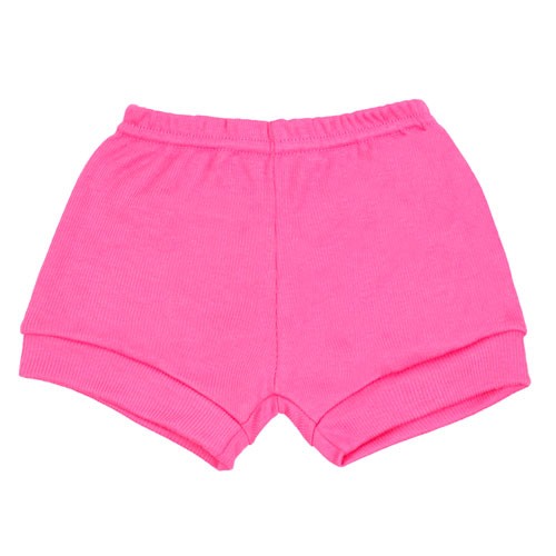 Tapa Fralda (Shorts) Bebê Canelado Escuro Liso (P/M/G) - Top Chot - Tamanho P - Rosa