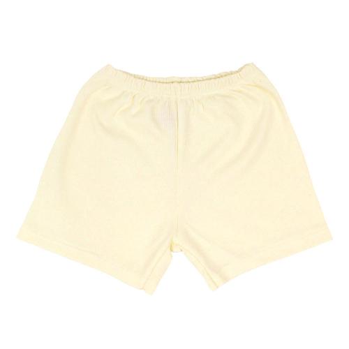 Shorts Bebê Canelado Liso sem Punho (P/M/G) - Top Chot - Tamanho M - Creme