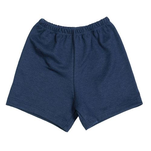 Shorts Bebê Canelado Escuro Liso sem Punho (P/M/G) - Top Chot - Tamanho M - Azul Marinho