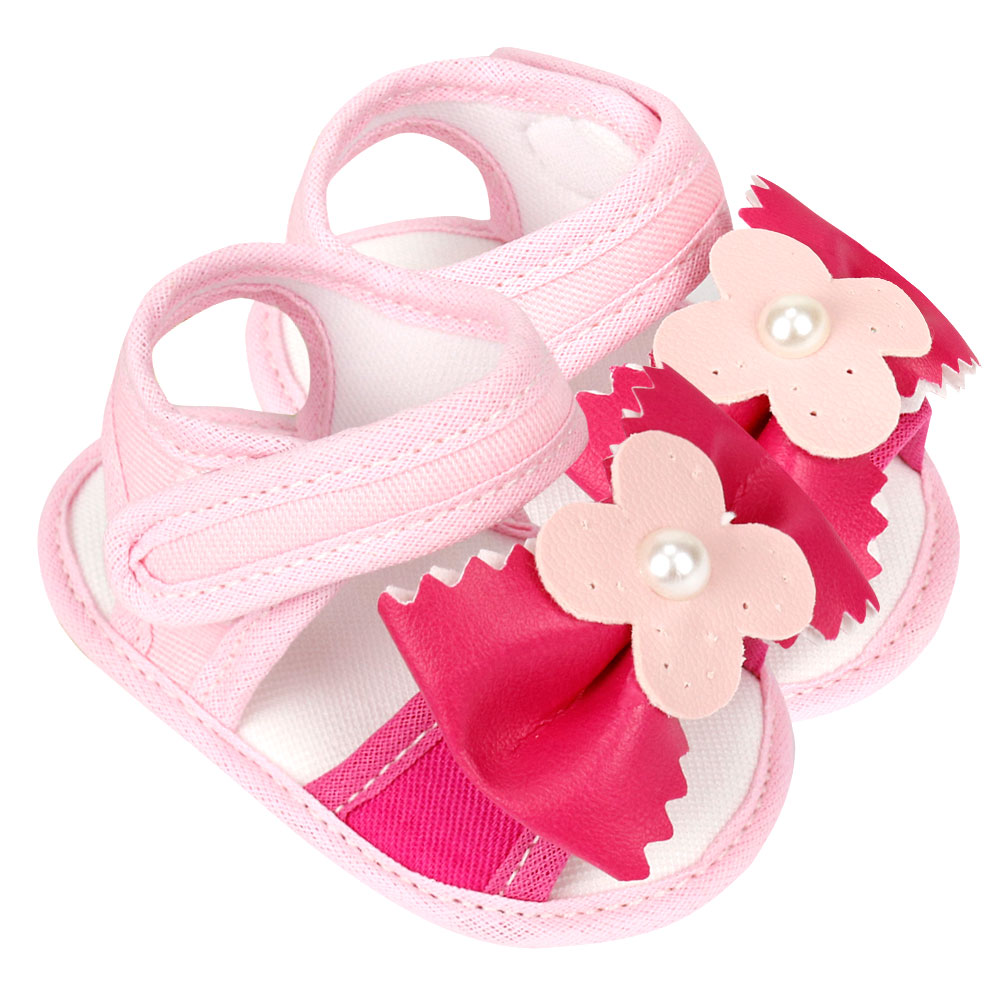 Lançamento! Sandália velcro flor pink para bebê