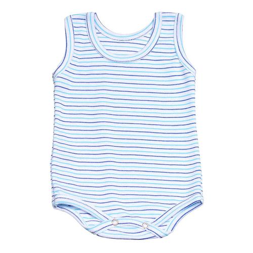 Body Bebê Canelado Listrado Regata (P/M/G) - Top Chot - Tamanho M - Azul Marinho,Turquesa