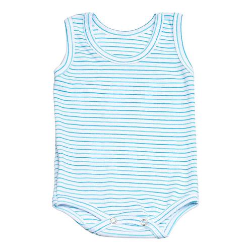 Body Bebê Canelado Listrado Regata (P/M/G) - Top Chot - Tamanho M - Turquesa