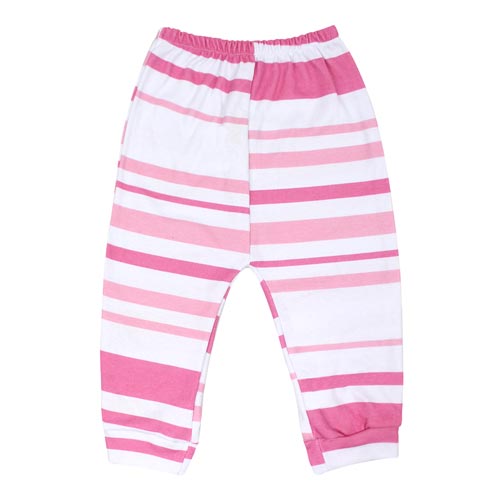 Mijão (Culote) Bebê Feminino Canelado Listrado Rosa e Pink sem Pé (RN/P/M/G) - Top Chot - Tamanho M - Pink,Rosa