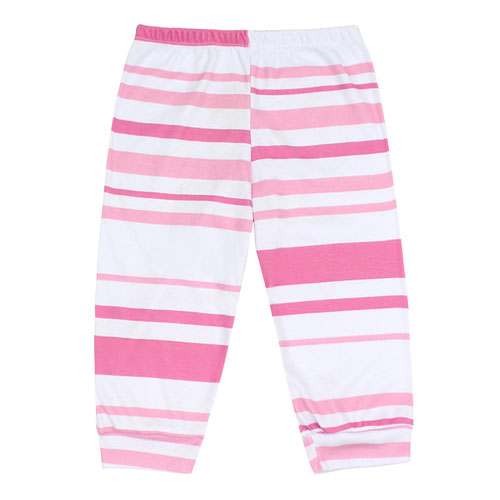 Mijão (Culote) Bebê Feminino Canelado Listras Grandes Rosa e Pink sem Pé (1/2/3) - Top Chot - Tamanho 3 - Branco,Rosa,Pink