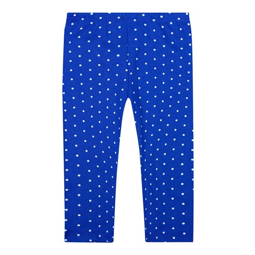 Calça Bebê Canelada Legging Poá (1/2/3) - Top Chot - Tamanho 2 - Azul Royal