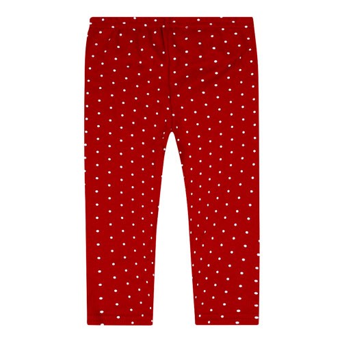 Calça Bebê Canelada Legging Poá (1/2/3) - Top Chot - Tamanho 3 - Vermelho