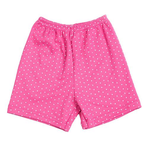 Shorts Bebê Canelado Poá sem Punho (1/2/3) - Top Chot - Tamanho 3 - Pink