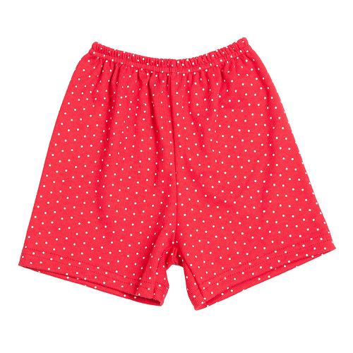 Shorts Bebê Canelado Poá sem Punho (1/2/3) - Top Chot - Tamanho 2 - Vermelho