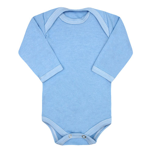 Body Bebê Suedine Liso Manga Longa (RN/P/M/G) - Top Chot - Tamanho RN - Azul