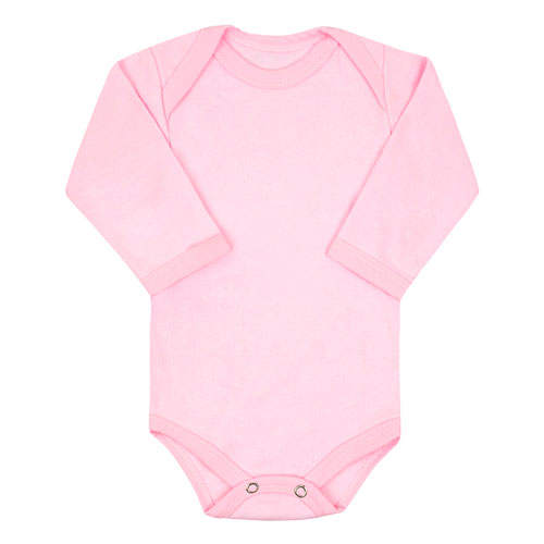 Body Bebê Suedine Liso Manga Longa (RN/P/M/G) - Top Chot - Tamanho RN - Rosa