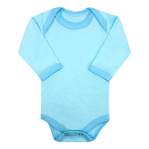 Body Bebê Suedine Liso Manga Longa (RN/P/M/G) - Top Chot - Tamanho P - Turquesa