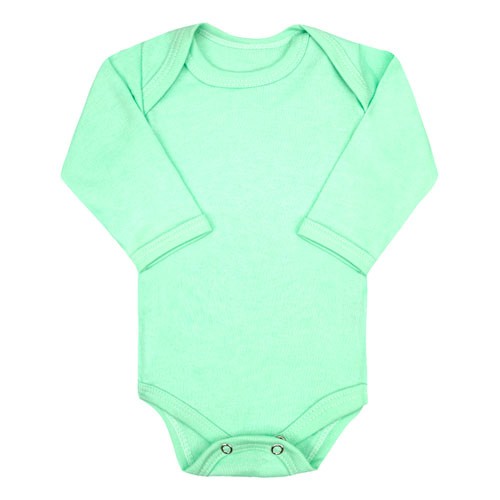 Body Bebê Suedine Liso Manga Longa (RN/P/M/G) - Top Chot - Tamanho G - Verde