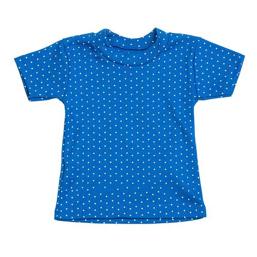 Camiseta Bebê Canelada Escura Poá Manga Curta (P/M/G) - Top Chot - Tamanho M - Azul Royal