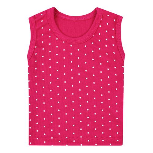 Camiseta Bebê Canelada Escura Poá Regata (P/M/G) - Top Chot - Tamanho G - Pink