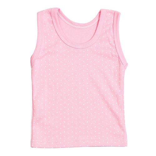 Camiseta Bebê Canelada Escura Poá Regata (P/M/G) - Top Chot - Tamanho P - Rosa