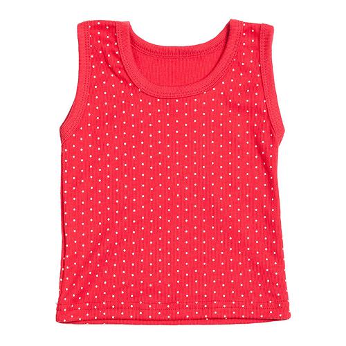 Camiseta Bebê Canelada Escura Poá Regata (P/M/G) - Top Chot - Tamanho G - Vermelho