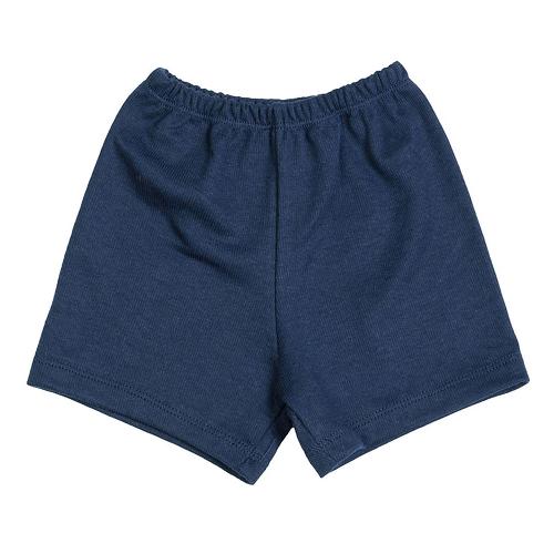 Shorts Bebê Canelado Escuro Liso sem Punho (1/2/3) - Top Chot - Tamanho 2 - Azul Marinho