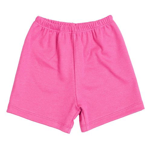 Shorts Bebê Canelado Escuro Liso sem Punho (1/2/3) - Top Chot - Tamanho 3 - Pink