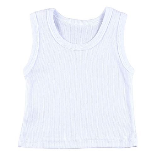 Camiseta Bebê Canelada Lisa Regata (1/2/3) - Top Chot - Tamanho 1 - Branco