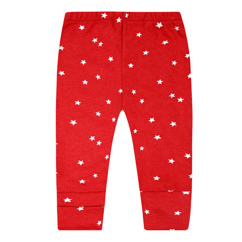 Mijão Bebê Feminino Canelado Vira Pé Vermelho Estrelinhas (RN/P/M/G) - Top Chot - Tamanho P - Vermelho