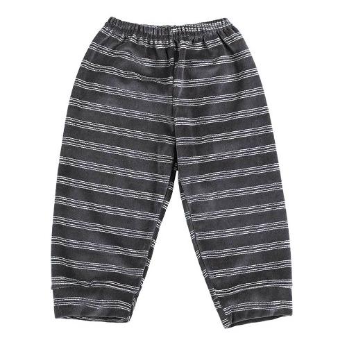 Calça Bebê Plush Escura Listrada (1/2/3) - Top Chot - Tamanho 3 - Cinza