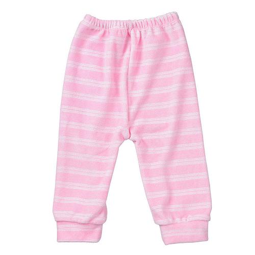 Calça Bebê Plush Escura Listrada (1/2/3) - Top Chot - Tamanho 2 - Rosa